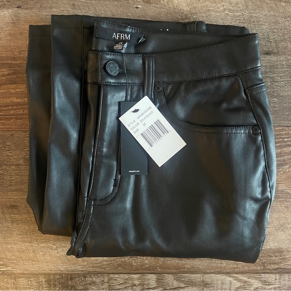 AFRM Dawson Wide Leg Leather Jean - Picture 3 of 7